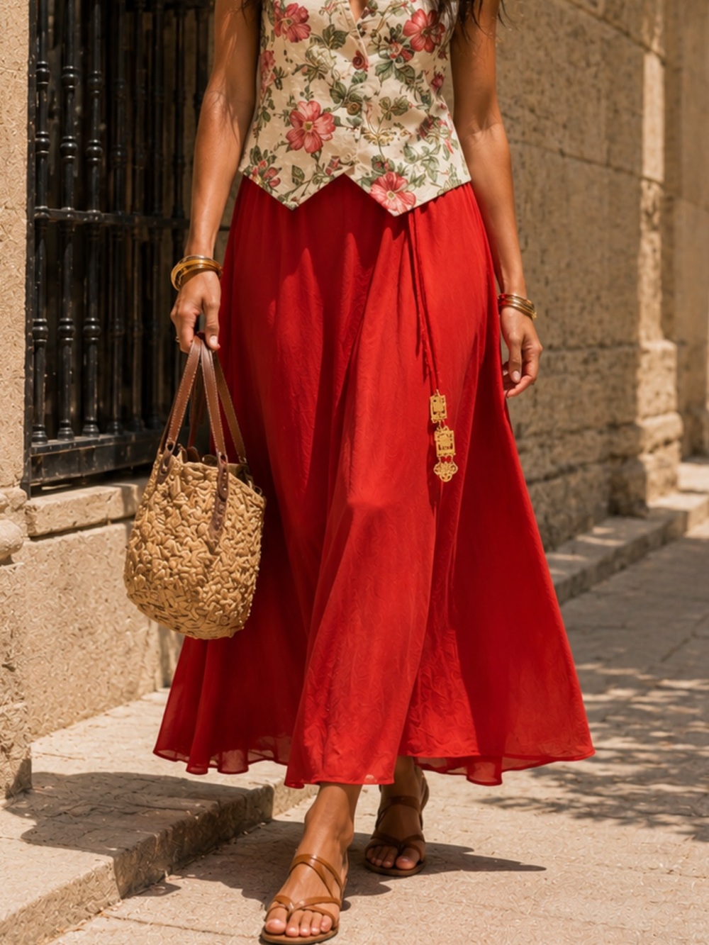 Y2K Banana Republic Silk skirt with charms
Elastic waist